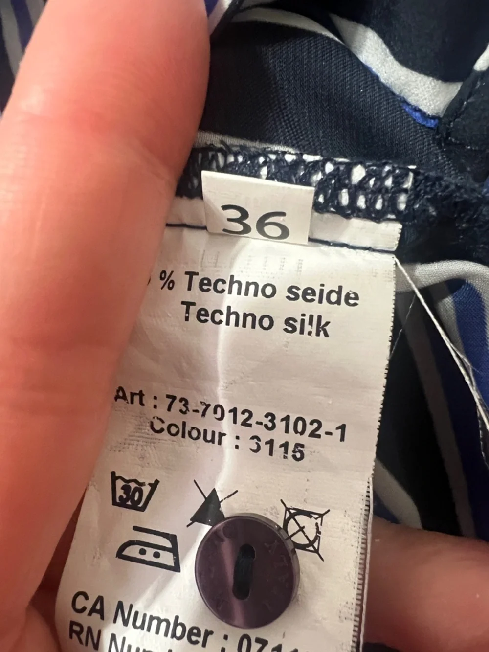 Milano Black, White and Blue Vertical Stripe Shirt - Picture 3 of 6